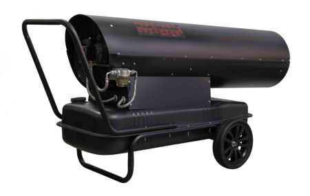 Дизельная тепловая пушка Verton Air DH-120 (120кВт,4100м3/ч.,9,6л/ч,прям.нагрев,дисплей,манометр,дизель/керосин 131х57х69см, d 34см)