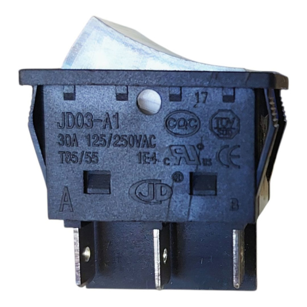 Переключатель VERTON 12/24 широкий белый ЗУ-30 (KCD-30А)