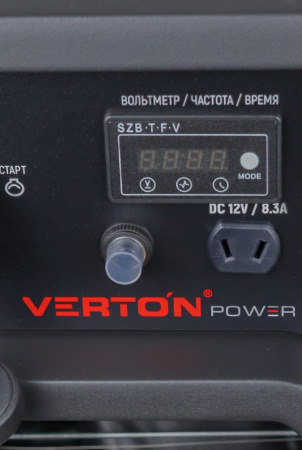 Генератор бензиновый VERTON POWER GG11000ES/ATS(9,5/10,5 кВт 230/50, 21л.с., 550 см3, выносной блок ATS (авт. запуск в случае падения напряжения в основной сети или прекращения подачи электр-ии),Цифр. дисплей (вольтметр, частота, моточасы),хром
