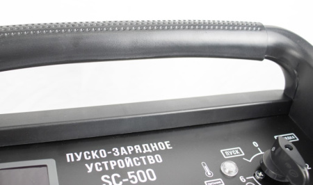 Пуско-зарядное устройство VERTON Energy SC-500 (напр.сети 230/50 В/Гц,напр. АКБ 12/24В,емкость зар. АКБ (мин/макс)20-800 Ач,ток зар/зап. 75A/500А,WET,12В потр.мощн.3,0/6,0кВт,6 реж. зар,IP20)