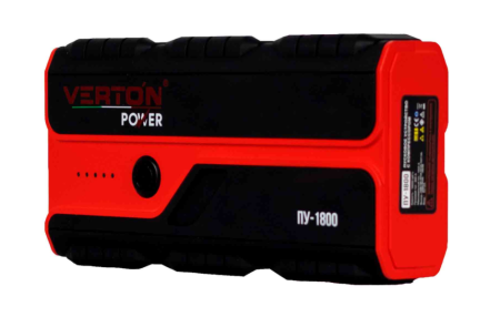 Пусковое устройство VERTON Energy ПУ-1800(напр.сети 230В/12,макс.пуск. ток 1600А,емкость 18000мА*ч/66,6,Вт*ч,тип аккум,Li-Po,USB1:5В/2A,USB2:5В/2A,9В/2А,12В/2А,кол-во USB:2 шт)10шт/к